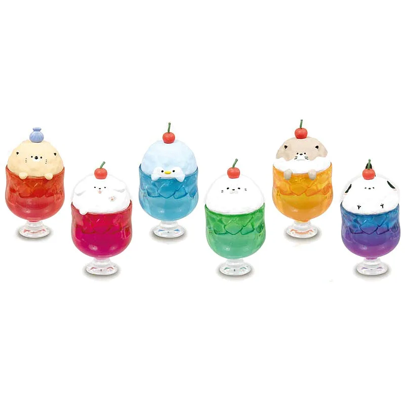 Japanese Genuine Gacha Scale Model Animal Ice Cream Butter Soda Dessert Frozen Drink Puppy Penguin Action Figure Toys