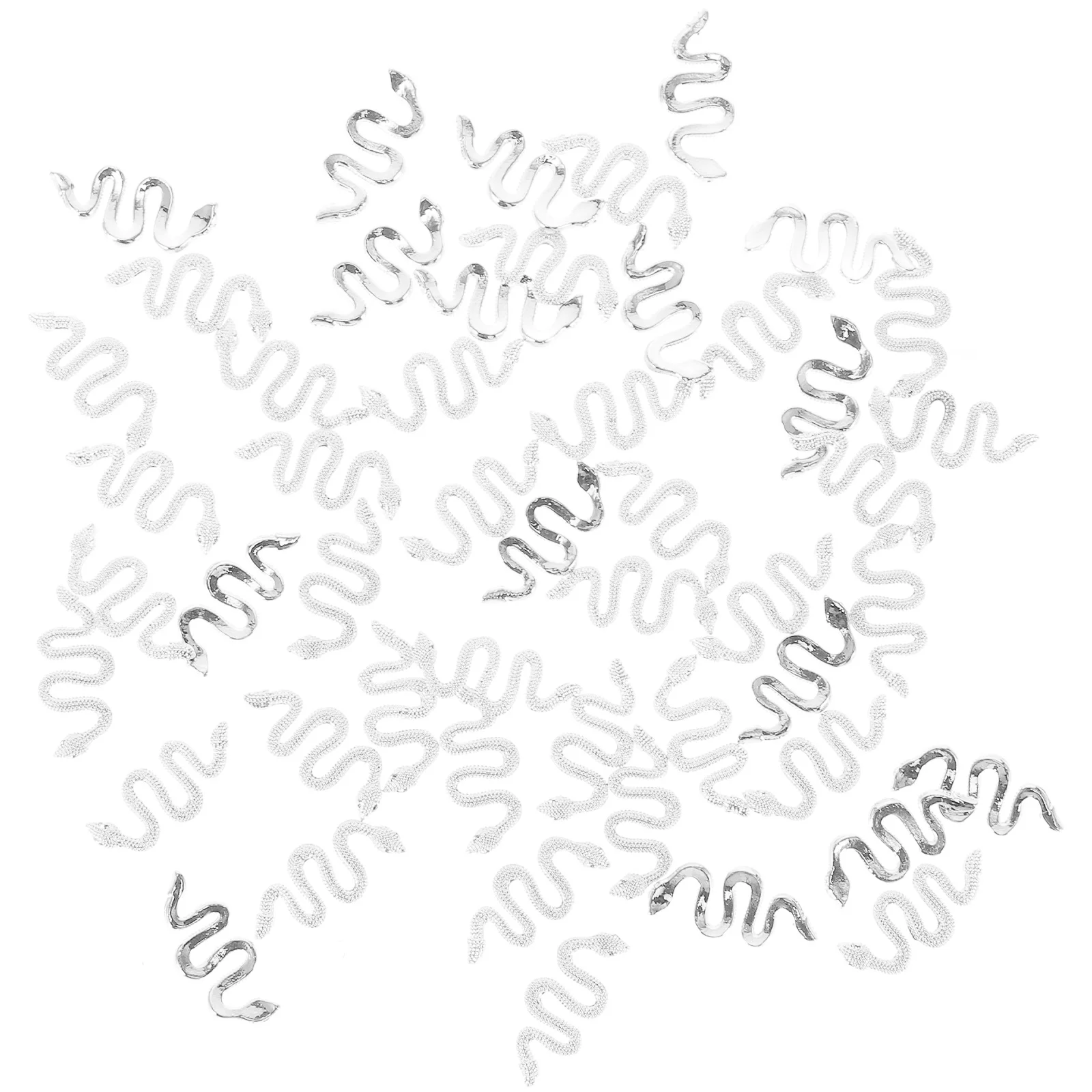 

50 Pcs Retro Decor Metal Nail Charms Snake for Nails Design Decoration Silver Charmss