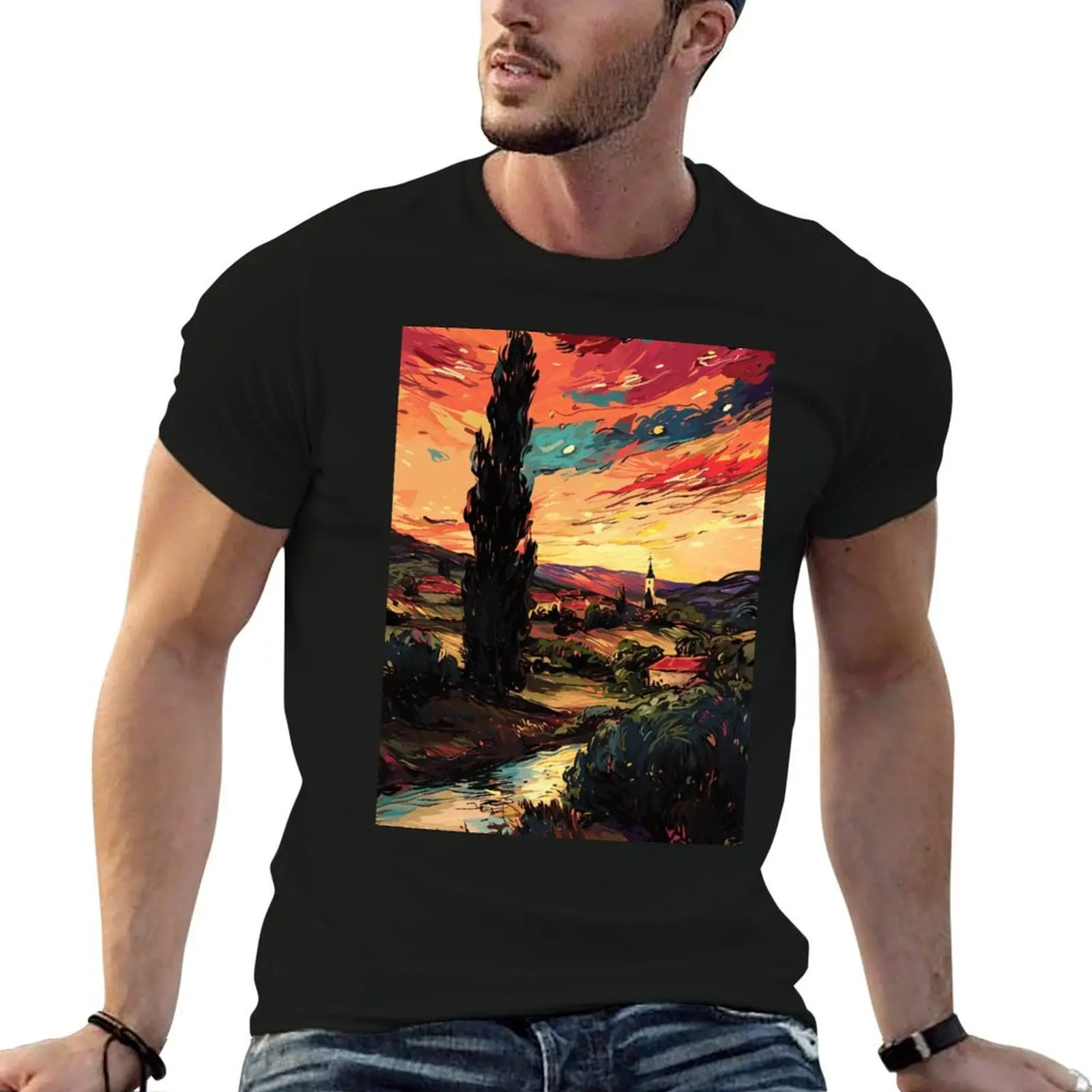 

Tuscan Village at Sunset T-Shirt t shirt man casual t shirts for man graphic tees T-Shirt