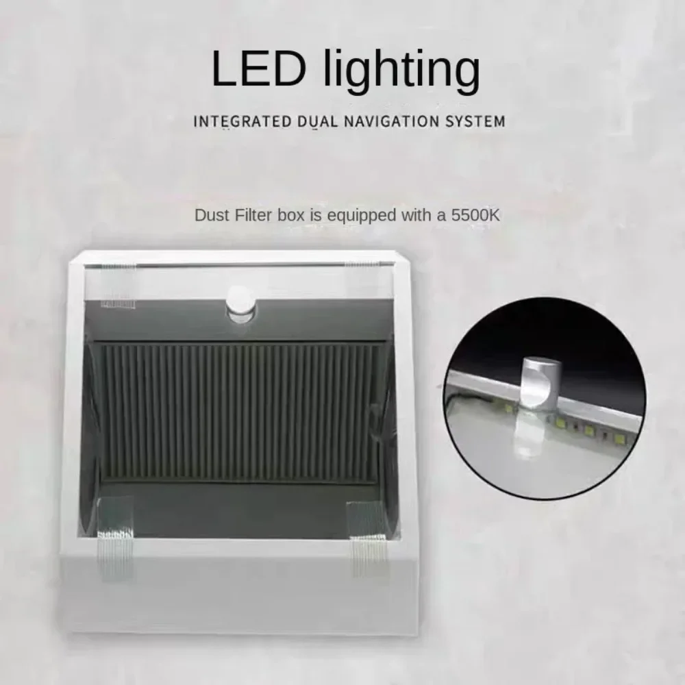 Dental Grinding Polishing Box Lapping Protector Sandblasting Dust-proof Case Dental Sandblaster Dust Collector Dust Filter Box