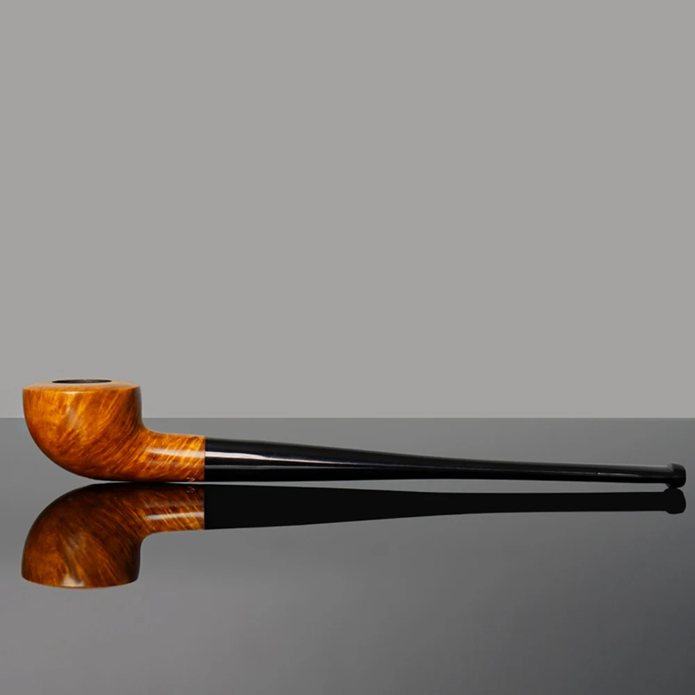 briar tobacco pipe, straight handle polo pipe, 3mm pipe channel, acrylic straight handle, briar wood pipe bowl, Father Day gift