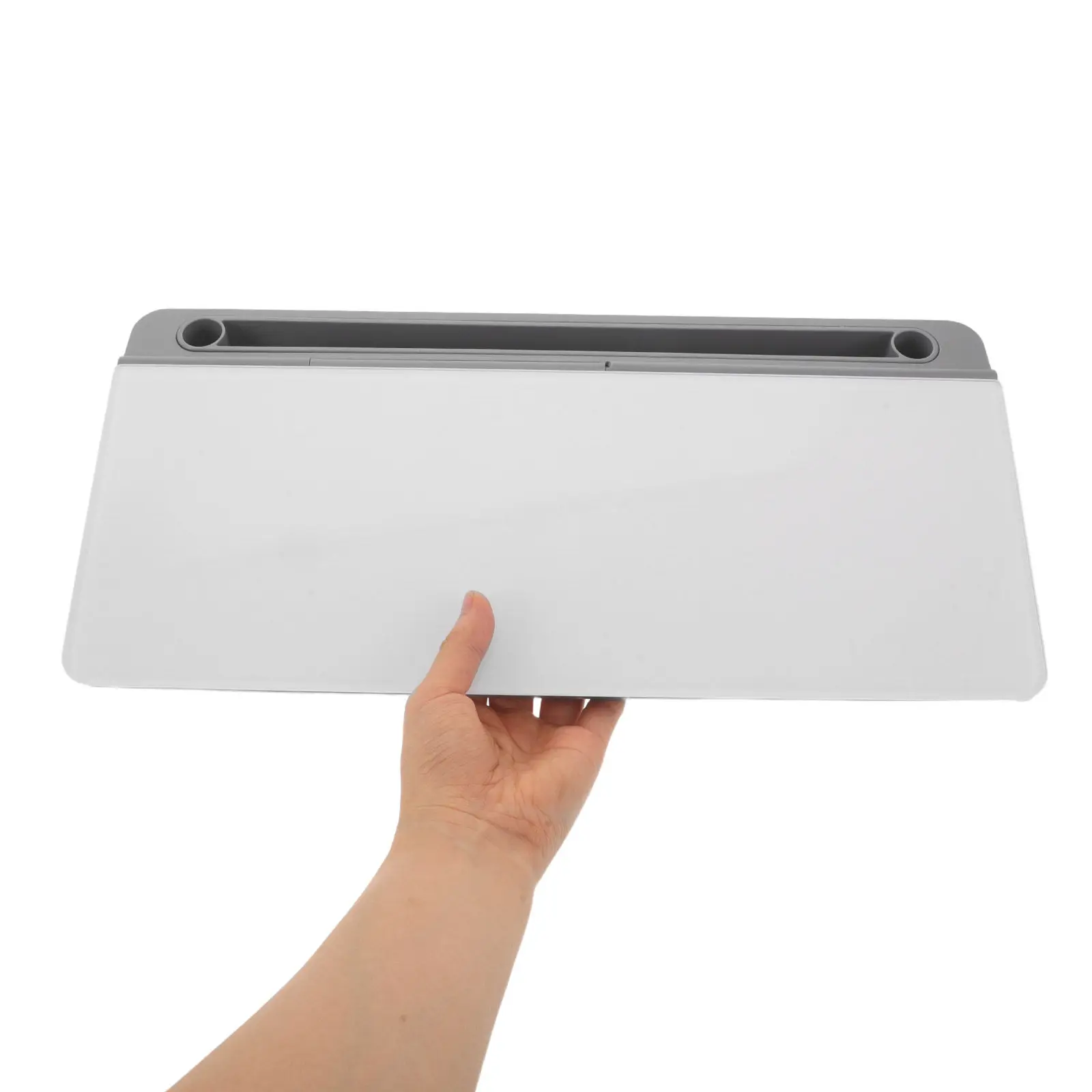 Tempered Glass Desktop Whiteboard with Storage 15x7 Inch Modern Desk Organizer Memo Pad Dry Erase Note Board for Office Home