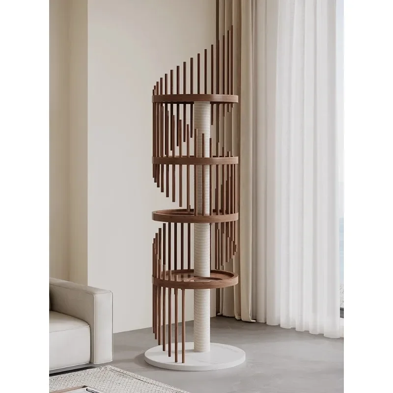 Solid wood cat climbing frame home occupies a small area, original design sense sisal column cat frame