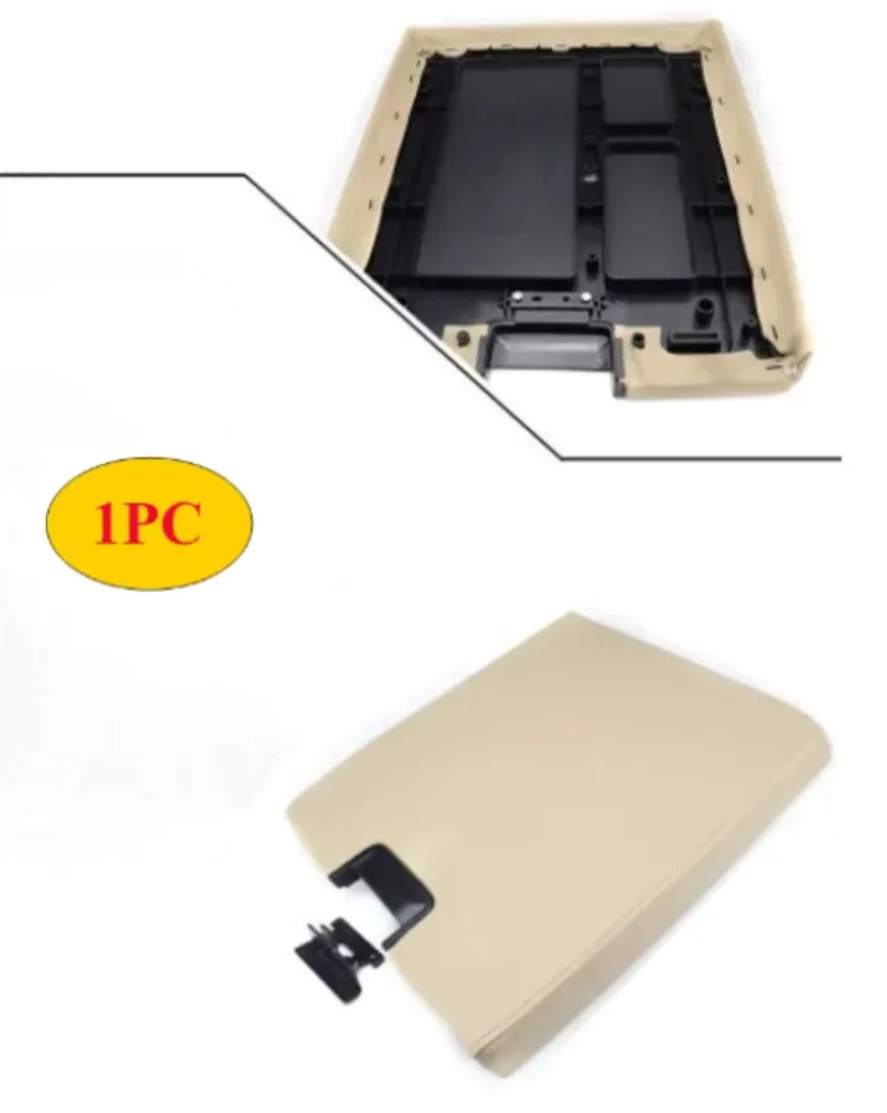 

beige Center Console Lid Kit W/ Latch Lock Automotive Body Trim Armrest Latch Lid Fit for Chevy GMC 07-13