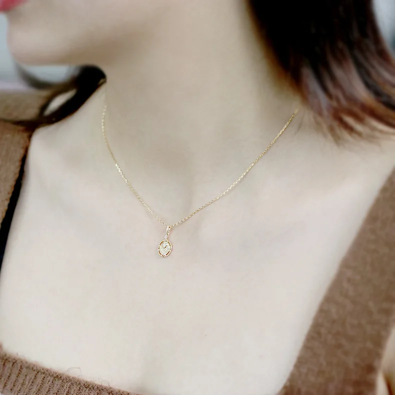 LAMOON Lucky Coin Necklace For Women 925 Sterling Silver Mini Totem Badge Pendant K Gold Plated Handmade Delicacy Jewelry NI070