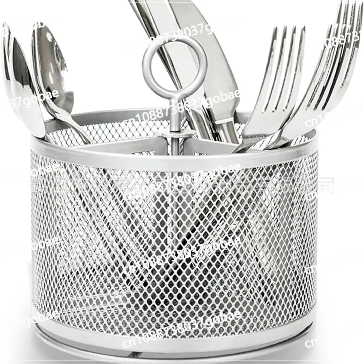 Metal Rotating 3 Grid Knife and Fork Tableware Storage Rack Kitchen