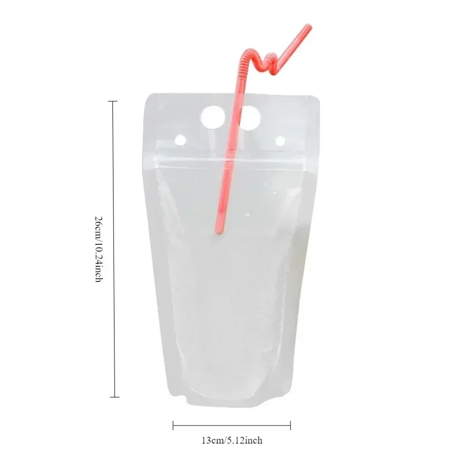 StoBag Wholesale Frosted Transparent Drinking Liquid Packaging Straw Bags Plastic Juice Storage Beverage Sealed Pouches