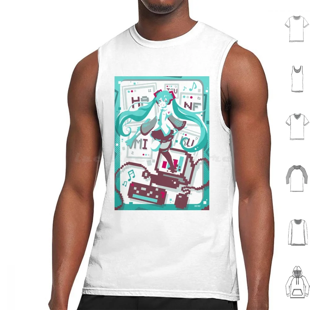 Tank Tops Vest Sleeveless Hatsune Vocaloid Anime Manga Girl Miku