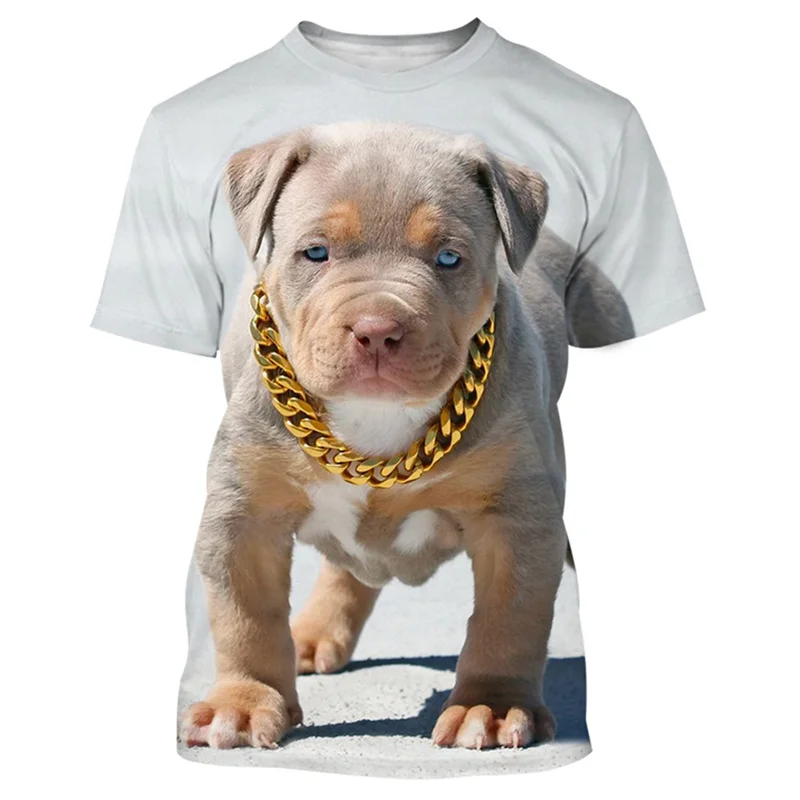 3D Printed French Bulldog T Shirt Men's Funny Dog Animal Pattern Tees Summer Round Neck Tops Oversized Short Sleeves T-Shirts