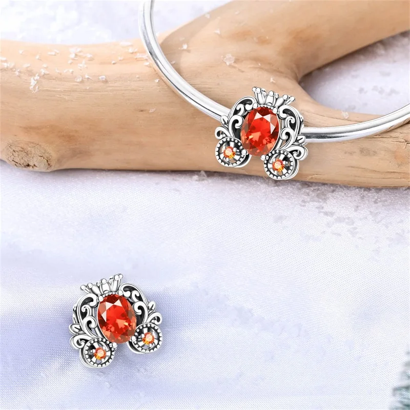 

New Style 925 Sterling Silver Pumpkin Carriage Charms Beads Fit 3mm Original Bracelet DIY Women Exquisite Birthday Jewelry Gifts