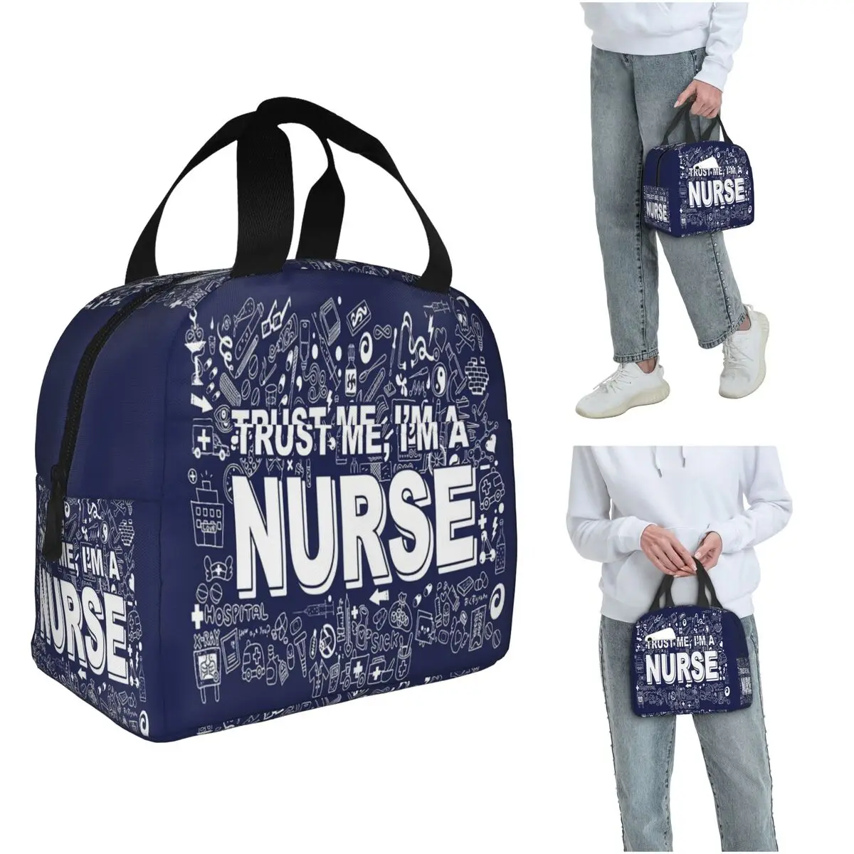 

Trust Me I'm A Nurse Insulated Lunch Bag for Women Office Cooler Thermal Food Box Tote Portable Lunch Boxes Container