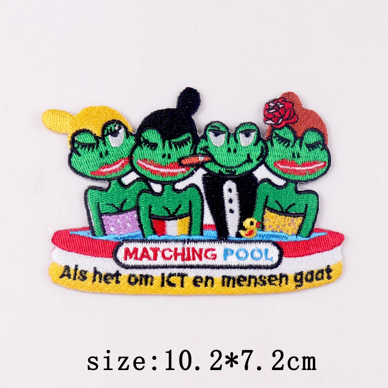 Dutch Carnival Eindhoven Oeteldonk Emblem Embroidery Patch Iron On Patches For Clothing Frog Carnival For Netherland Patch Badge