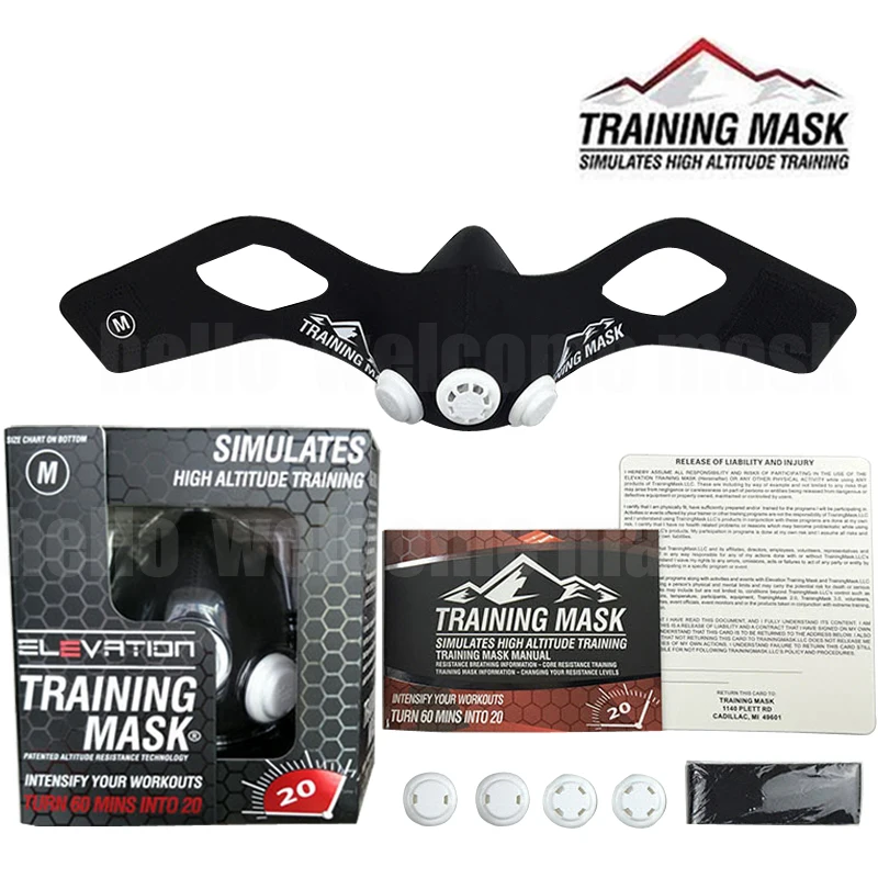 Elevation  Training Mask 3.0 Тренировочная маска 3,0, кислородные виды спорта, фитнеса, высота, для верховой езды, тренировок, дыхания, велоспорта,