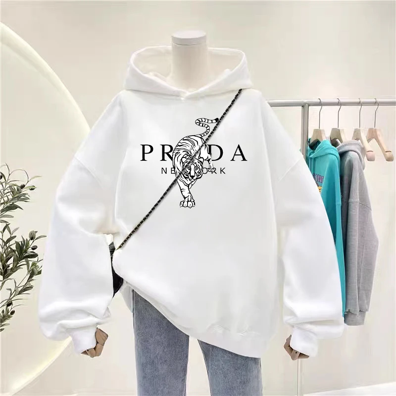 Women\'s Classic Drawstring Hoodies Graphic Printed Hooded Sweatshirt Harajuku Y2K Casual Sportswear Woman Trendy Outerwear