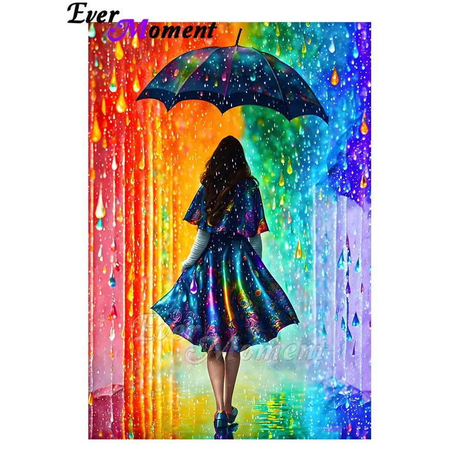 

Лидер продаж 5D Diamond Art DIY Набор точечной живописи Девушка в дожде Полный комплект дрели для взрослых Домашний декор Современный стиль ASF3038