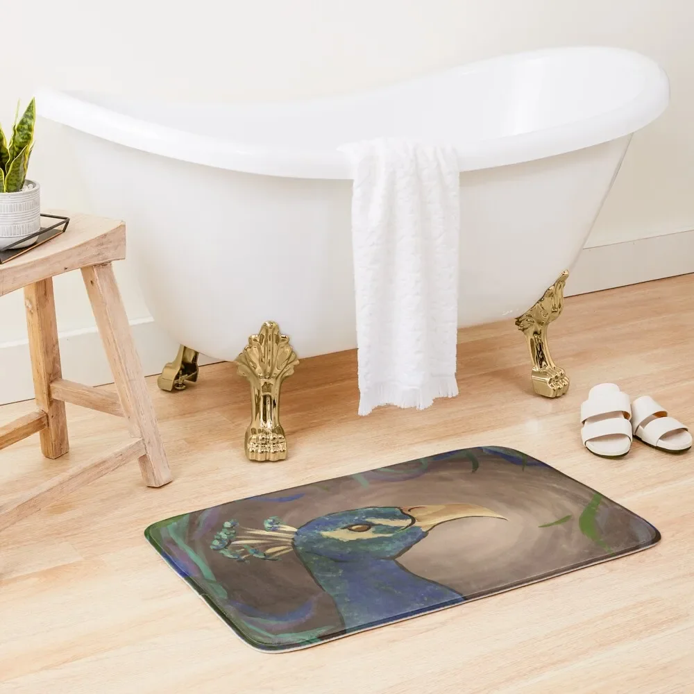 

Blue Peacock Bath Mat Bathroom Items Bathroom Rug Set Mat