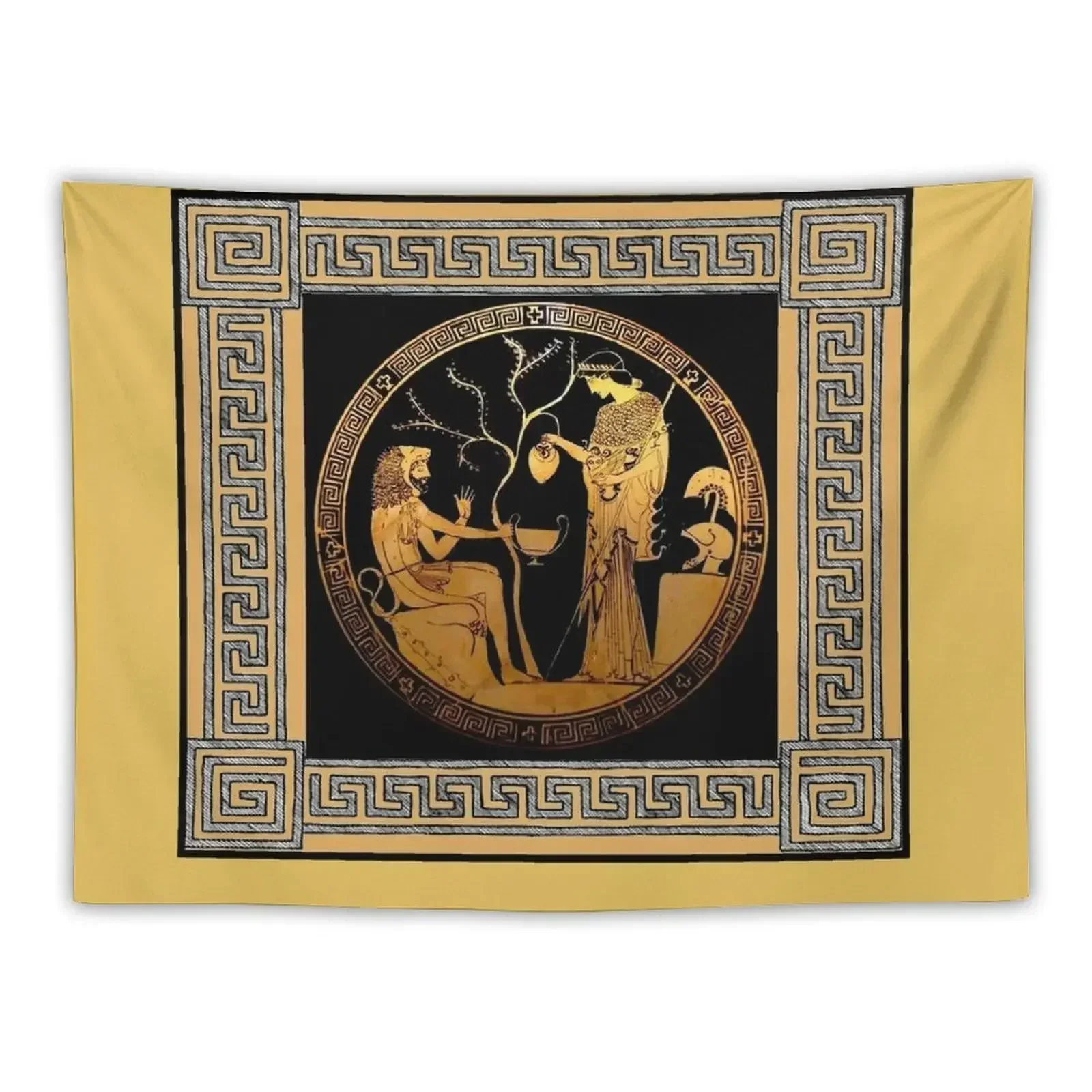 GREEK : Vintage 350 B.C.Achilles PouringPrint Tapestry Wall Hanging Room Decore Aesthetic Aesthetic Room Decorations Tapestry