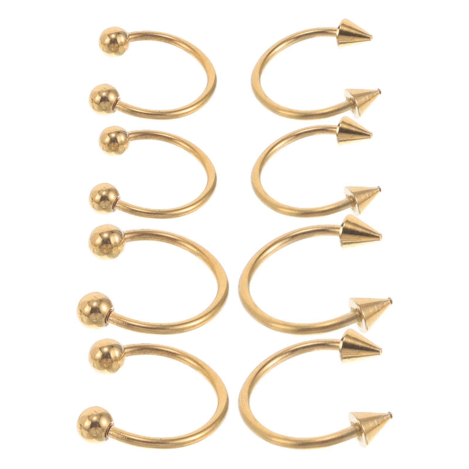 

8Pcs Stainless Steel C-Shaped Horseshoe Nose Rings for Septum Ear Tragus Lip Helix Non-Pierced Clip-on Jewelry 8Mm 10Mm