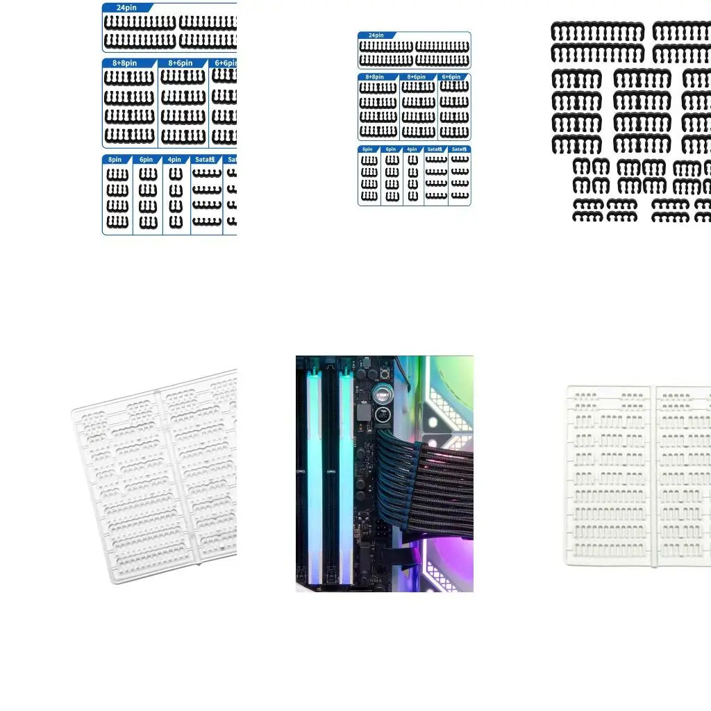 36Pieces ABS Plastic Cable Combs For GPU Motherboards Power Wiring Clips