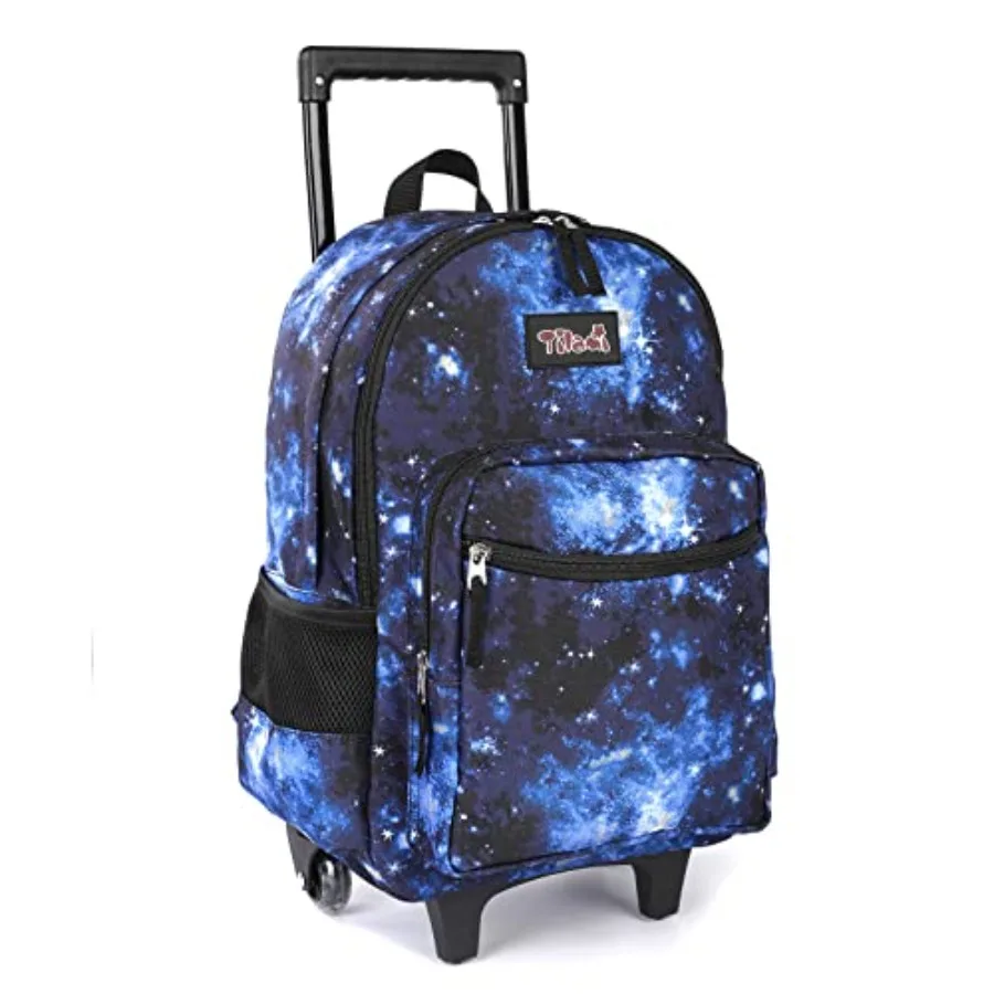 

Rolling Backpack 18 inch Double Handle Wheeled Laptop Boys Girls Travel School Luggage Toddler Trip