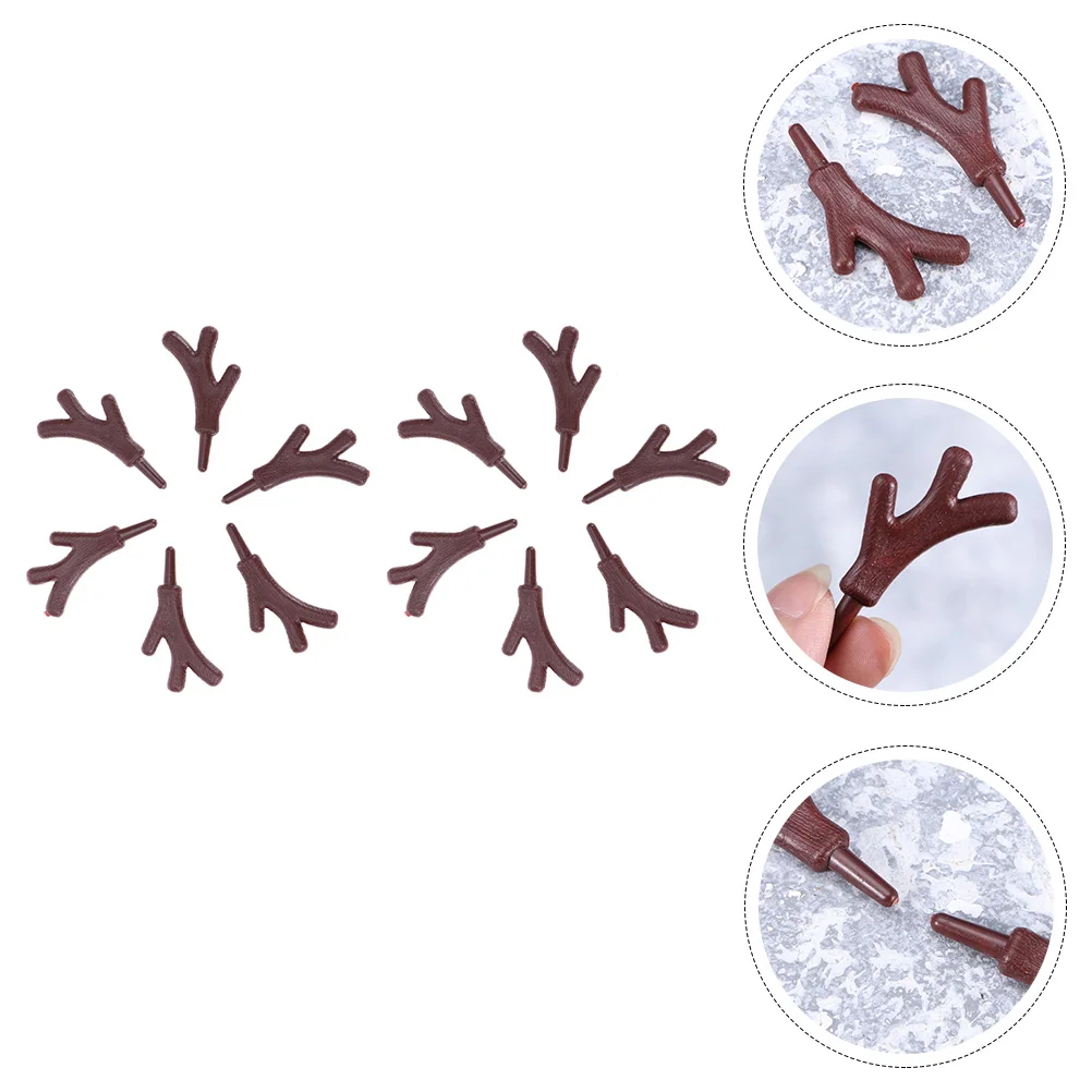 

120 Pcs Antler Pendant Craft Decoration Durable Material Christmas DIY Accessories Miniature Man Holiday Home Decor