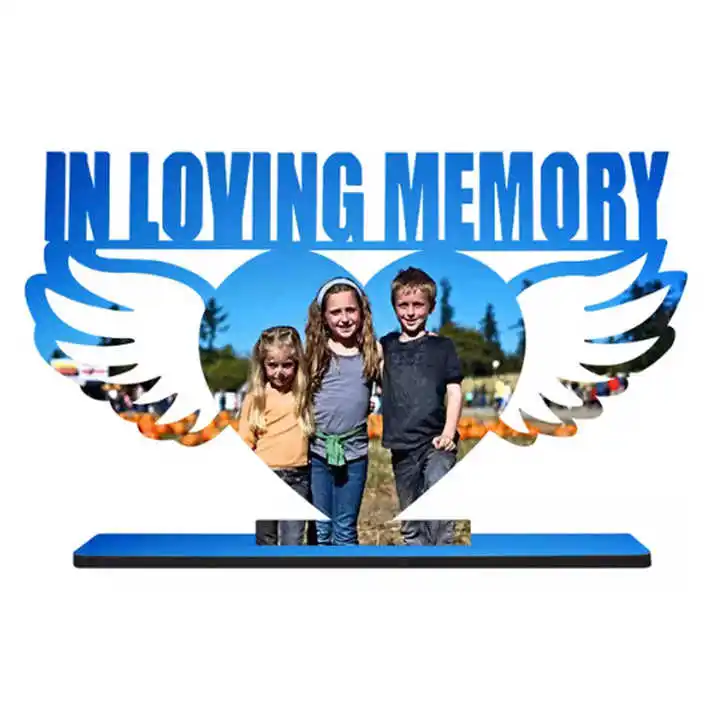 

30pcs/lot 6.3*10.4 Inches Sublimation Blanks In Loving Memory Big Heart Wing Photo Frames For Memorial Gifts