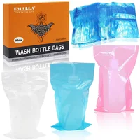 250 Uds. Bolsas desechables para botellas de lavado de tatuajes, cubiertas para botellas exprimibles, suministro de limpieza de tatuajes transparente de plástico, accesorios para tatuajes