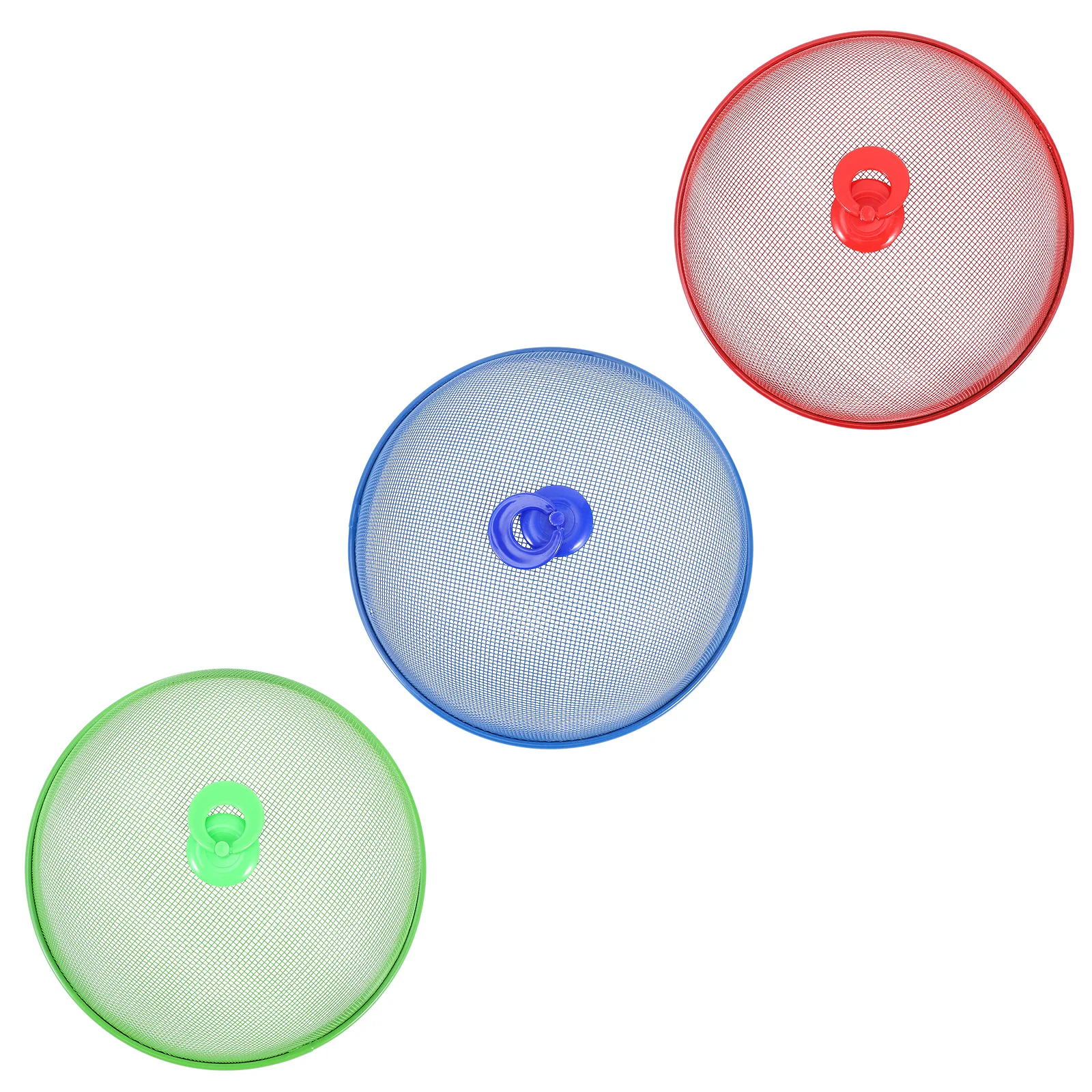 

3 pcs Food Covers Wrought Iron Mesh Design Outdoor Picnic Tents Sturdy Plastic Ring Handle For Easy Use Kitchen Bar