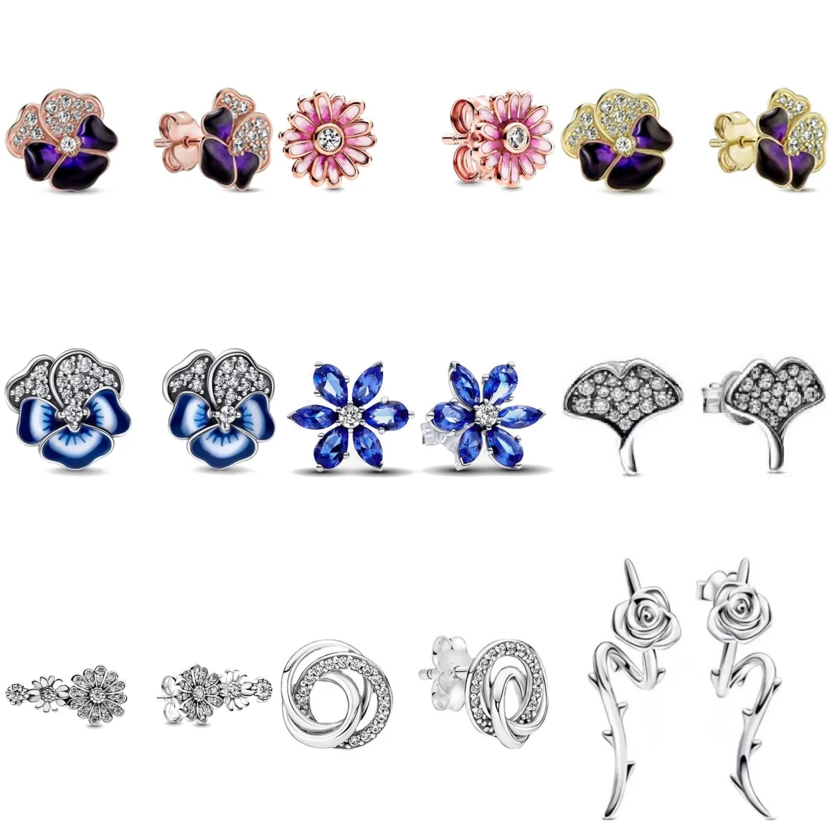 

Новые модные серьги из стерлингового серебра 925 пробы с розой и подсолнухом, подходят для женских ювелирных изделий, подарок на день рождения для влюбленных