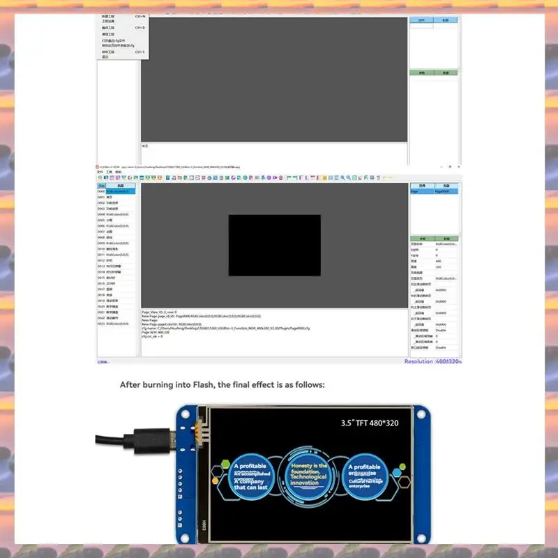 (Flash Sale) 3,5 Zoll Smart Serial Port TFT Display Modul 320 x 480 HMI Bildschirm für Fahrzeug Armaturenbrett