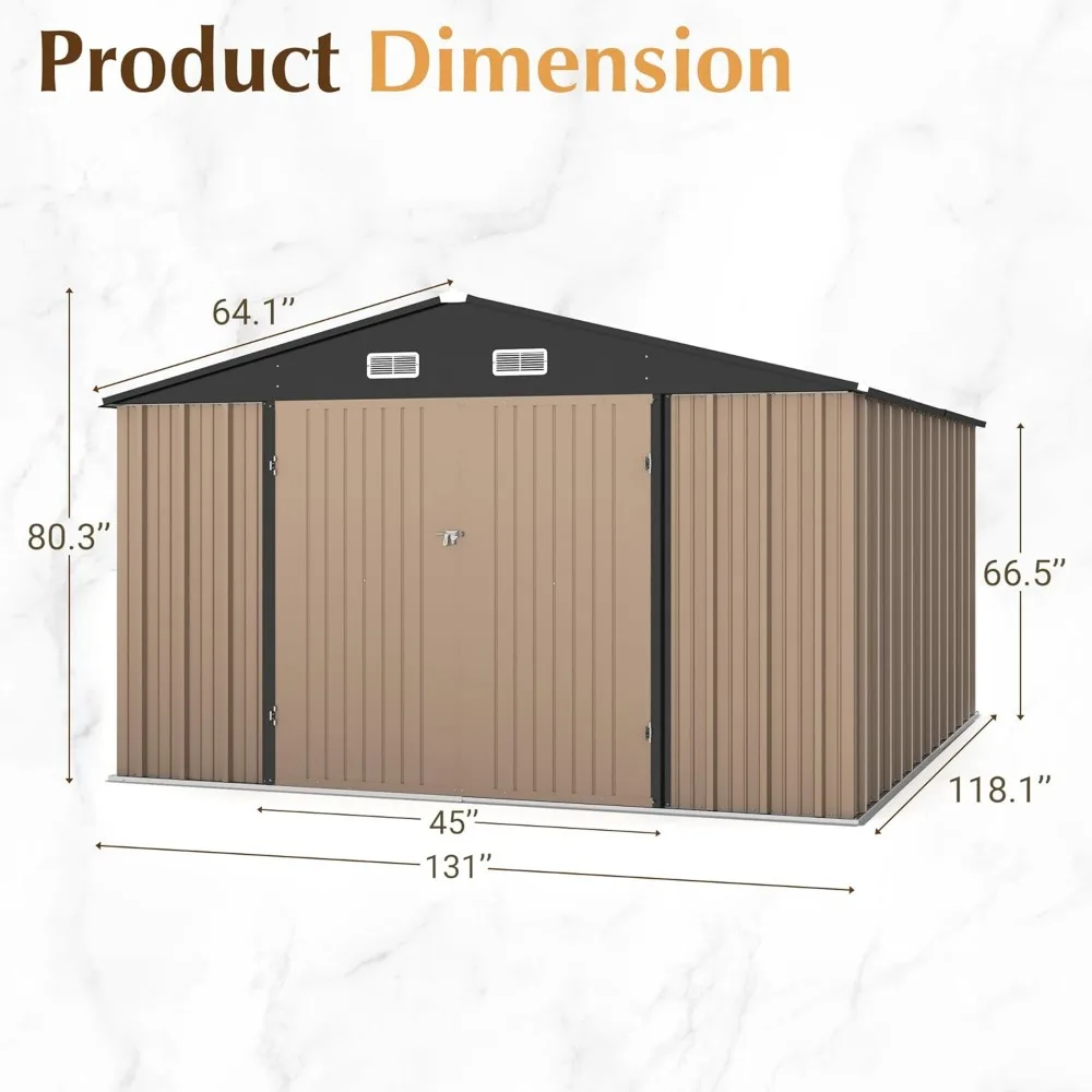 10x10 ft Schuppen Outdoor-Lagers chuppen Metall Gartenhaus mit abschließbarer Tür außerhalb wasserdichte Werkzeugs chuppen für, Terrasse