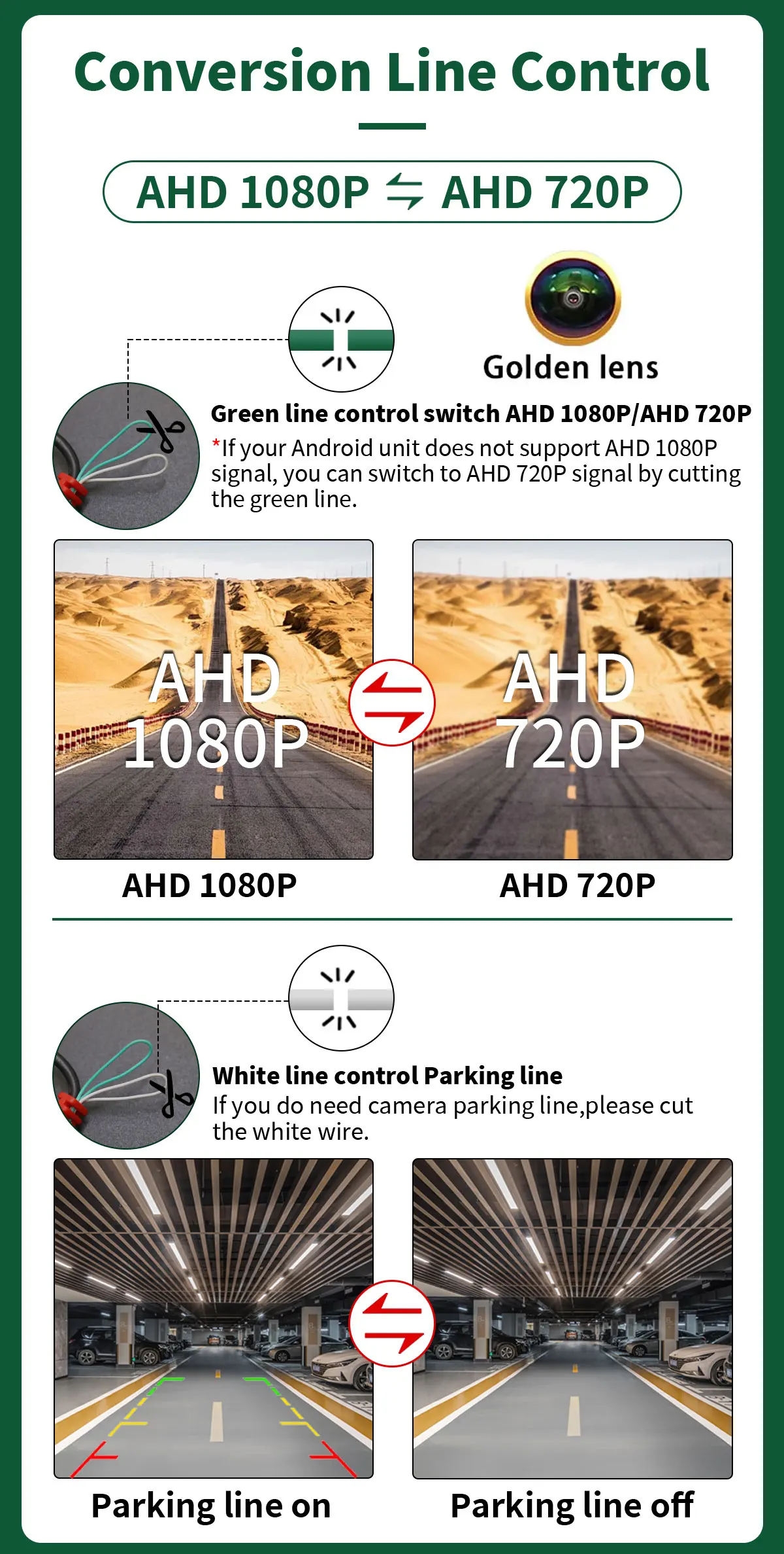 AHD1080P Auto-Rückfahrkamera für Mercedes Benz C-Klasse C180 C200 C260 MB W204 S204 W212 Wasserdichte Backup-Kamera – Detail 6