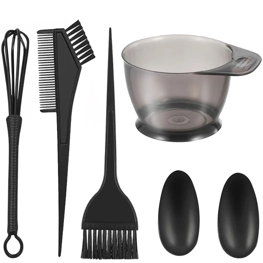 6pcs/set Professional Hair Coloring Kit for Barber Salon and Home Use - Includes Hairdressing Tools for Perfect Color Match