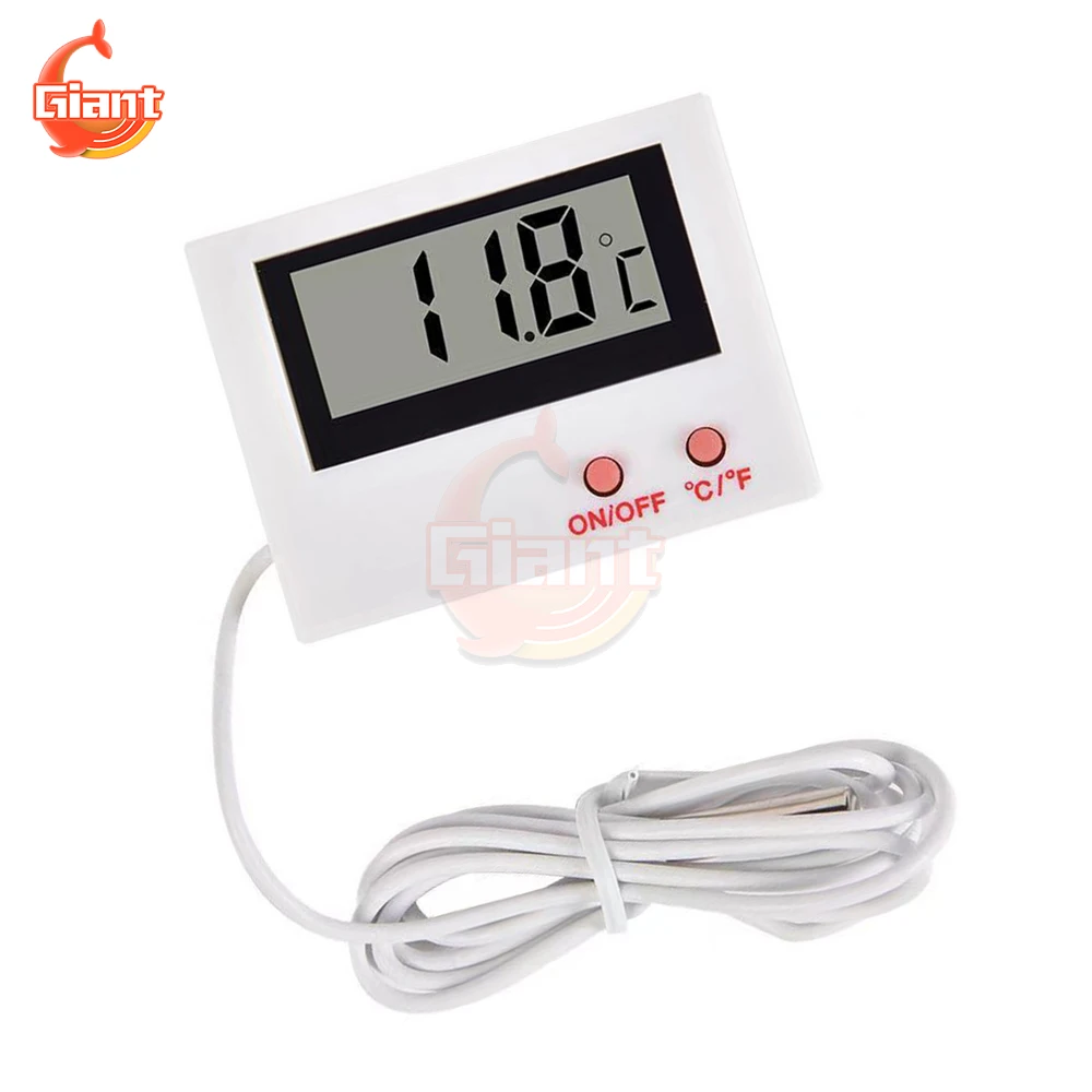 HT-5 Fish Tank Thermometer Refrigerator Aquarium Digital Electronic Thermometer Hygrometer With Wire Probe Temperature Sensor