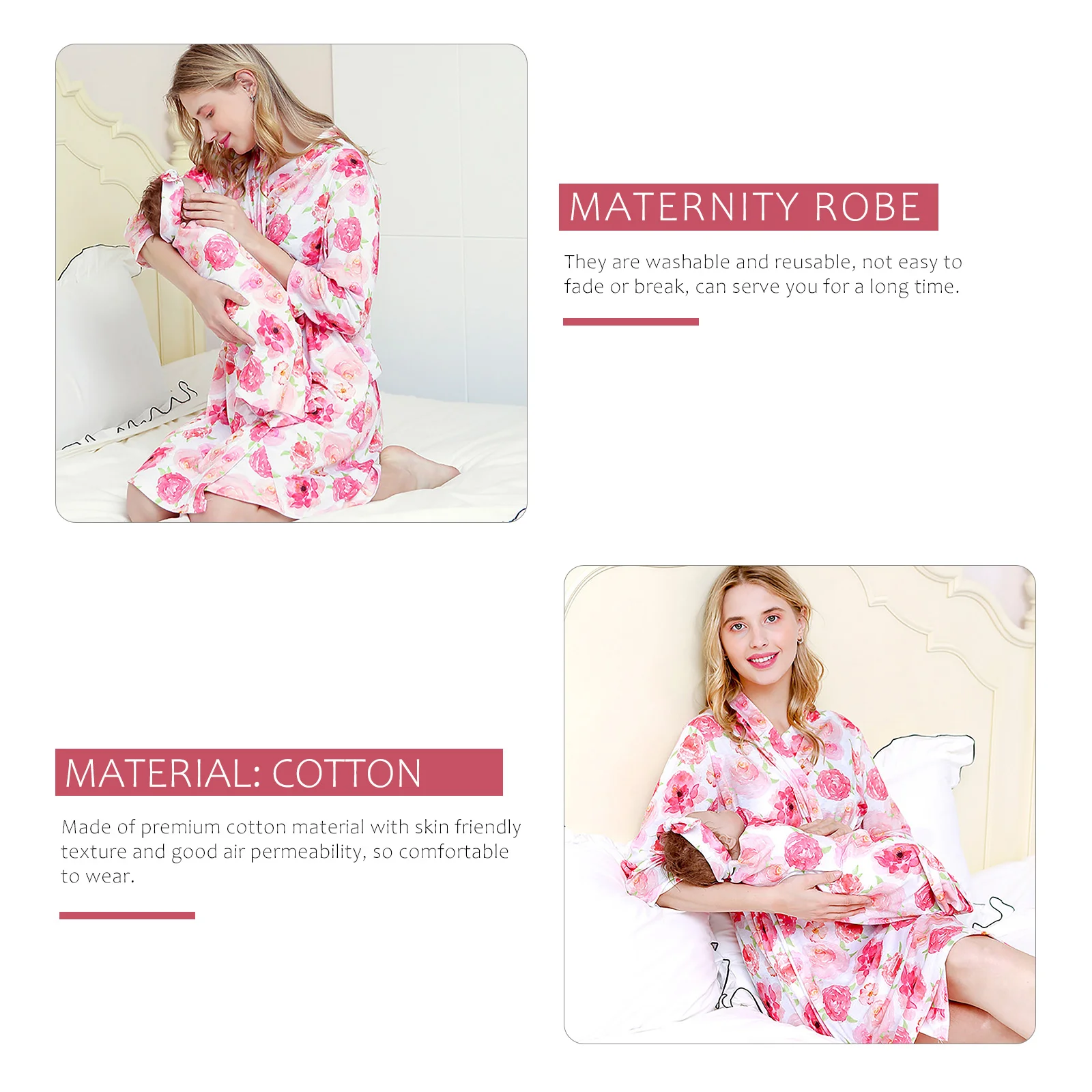 Maternity Nightgown Mom Robe and Baby Matching Outfits Hospital Mommy for Girls