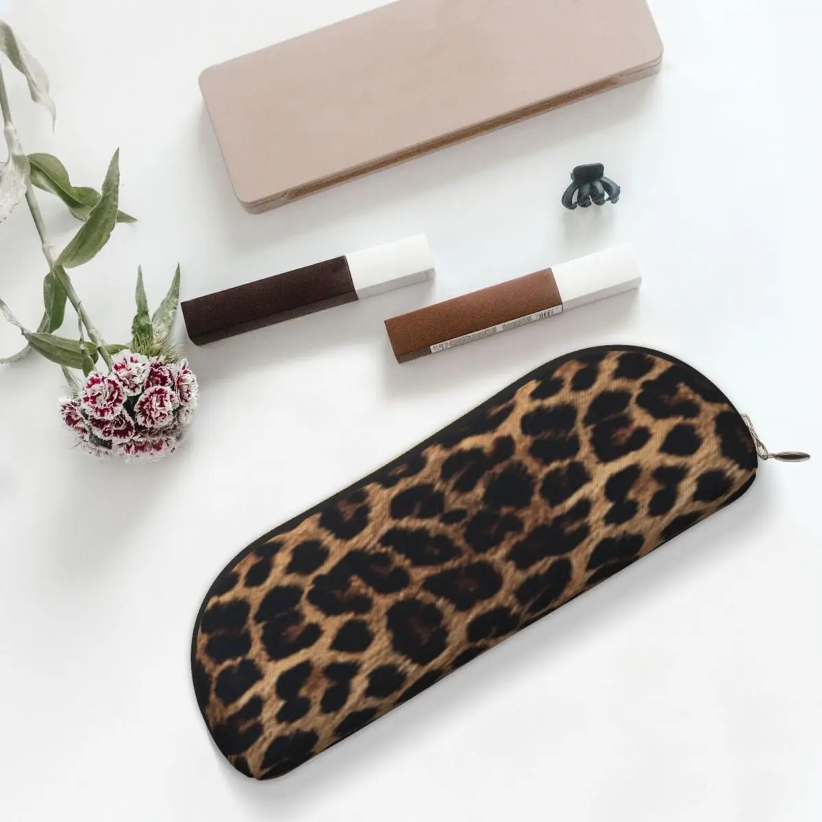 

Leopard Print Pencil Cases Pen Holder Storage Stationery Supplies Large Storage Pen Box Pencil Bag for Students School