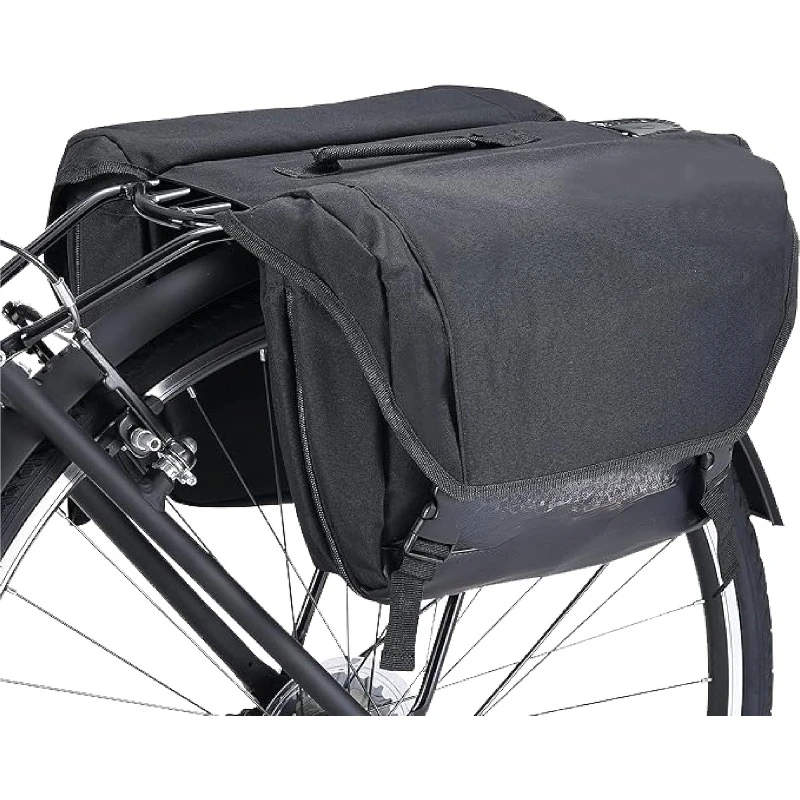 Dual Sided Bike Bag for Rear Rack, Waterproof Universal Bicycle Double Pannier Storage Bags, Cargo Trunk with Carry Handle