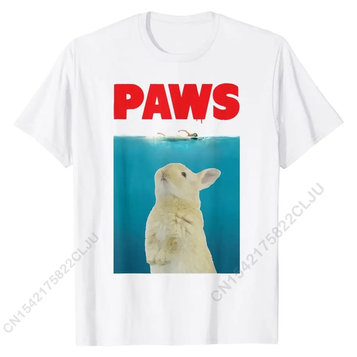 Paw Rabbit Print T-shirt Parody Animal Pet Valentine Gift Family Casual T-shirt Cotton Man Shirt Shirt graphic t shirts