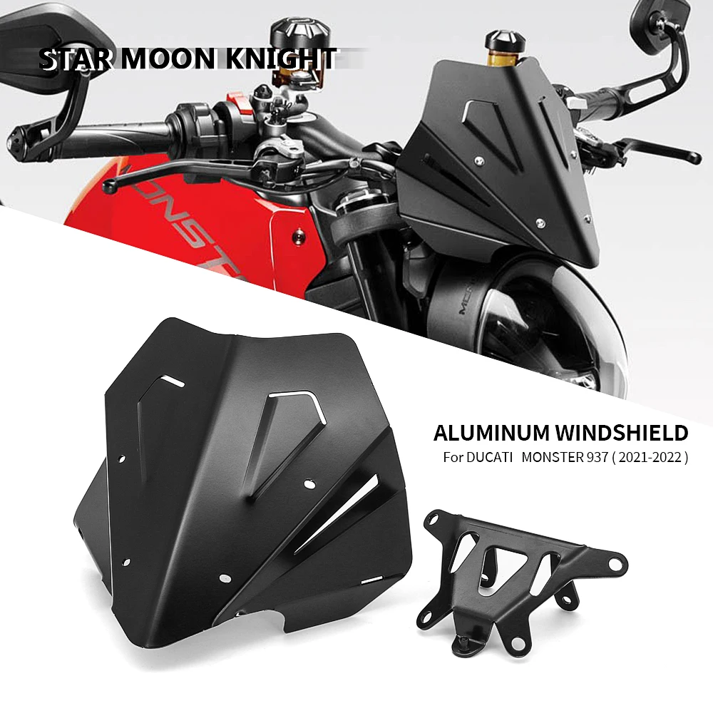 

Motorcycle Accessories Windshield Windscreen Aluminum Wind Shield Deflectore For DUCATI MONSTER 937 Plus 2021 2022- MONSTER937