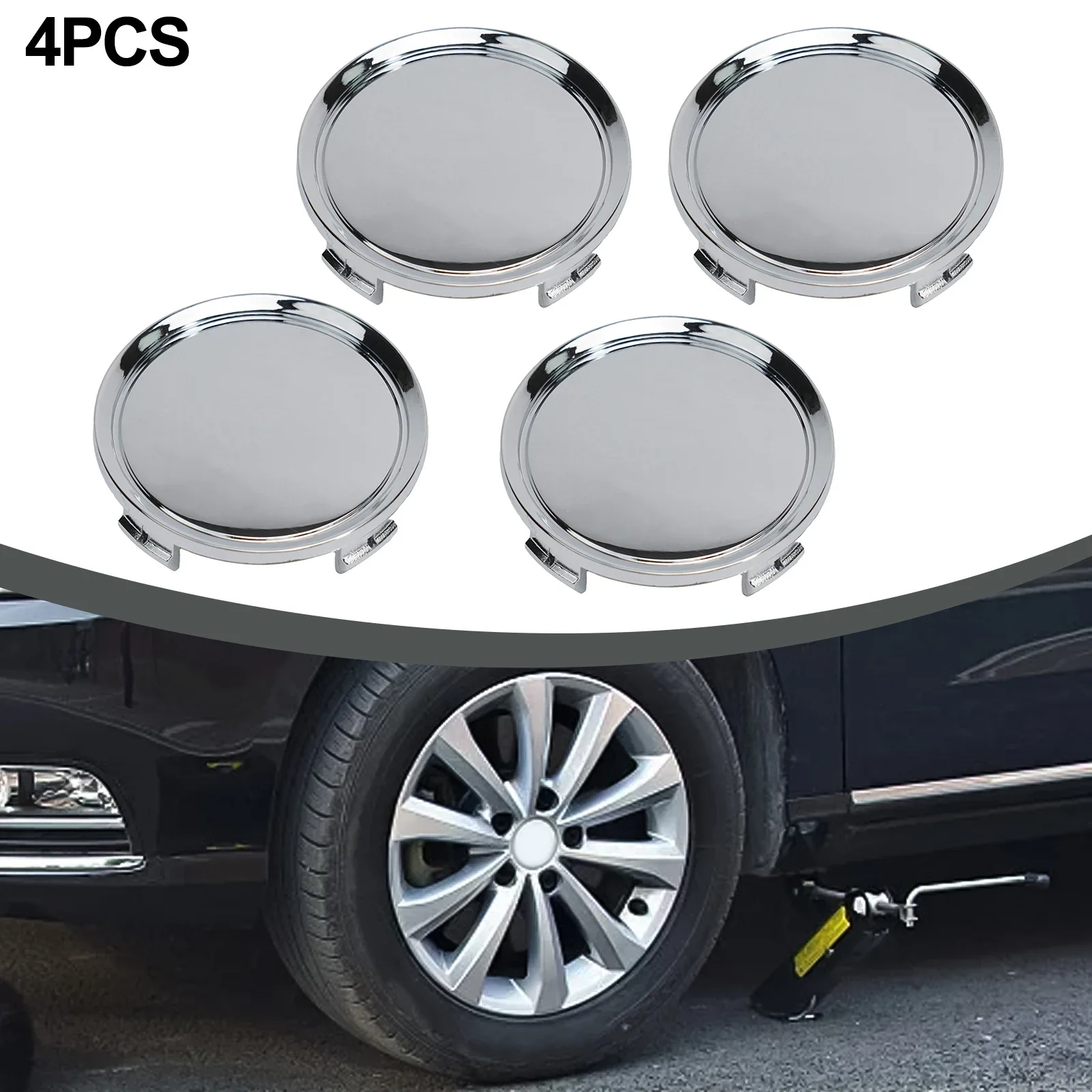 4pcs 75mm 2.95 Inch Wheels Center Cap Hubcap Chrome Silver ABS Plastic Car Wheel Center Cap Car Styling Car Accessories