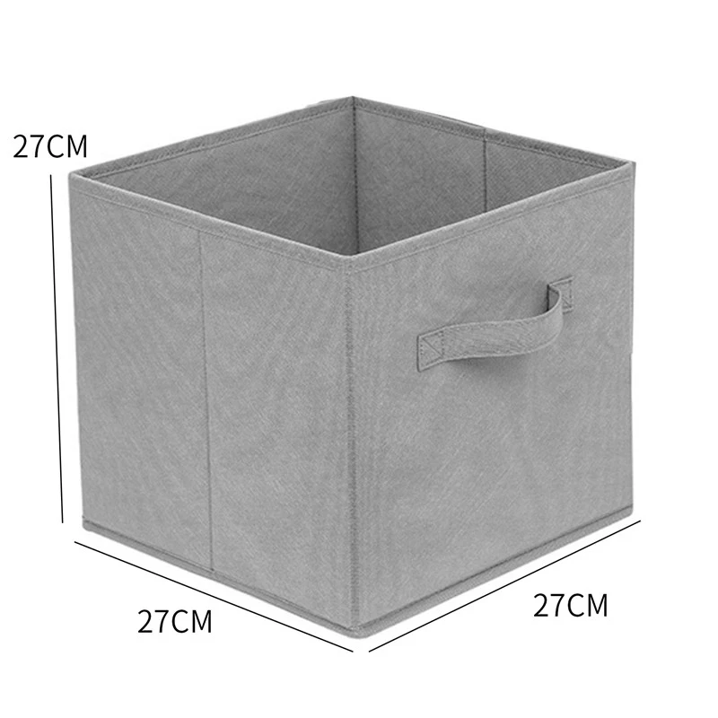 With Handle Storage Basket Non-woven Folding Fabric Storage Box Cube Bin For Children Toys Sundries Organizer Storage Bins