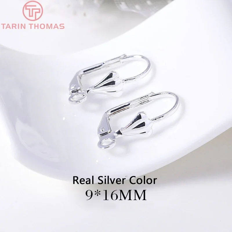 Boucles d'oreilles clip en laiton plaqué or 24 carats, bijoux à bricoler soi-même, découverte, accessoires, vente en gros, 9x16mm, 10 pièces, 3773