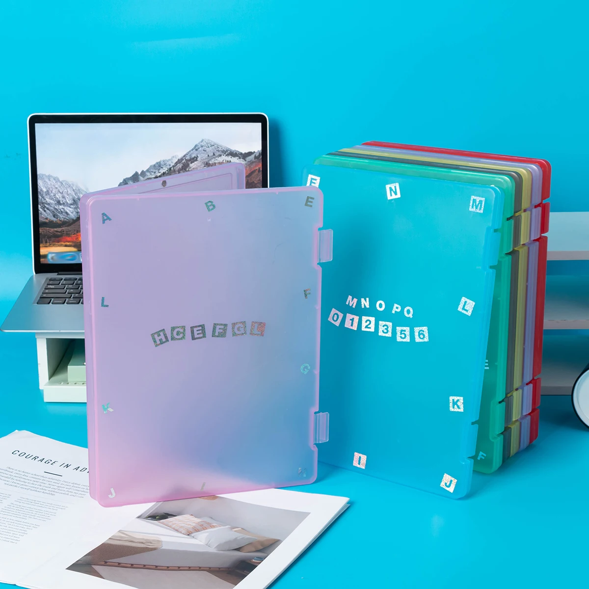 

A4 File Storage Box Organizer Box Transparent Plastic Household Registration Book Junior High School Graduation Certificate Desk