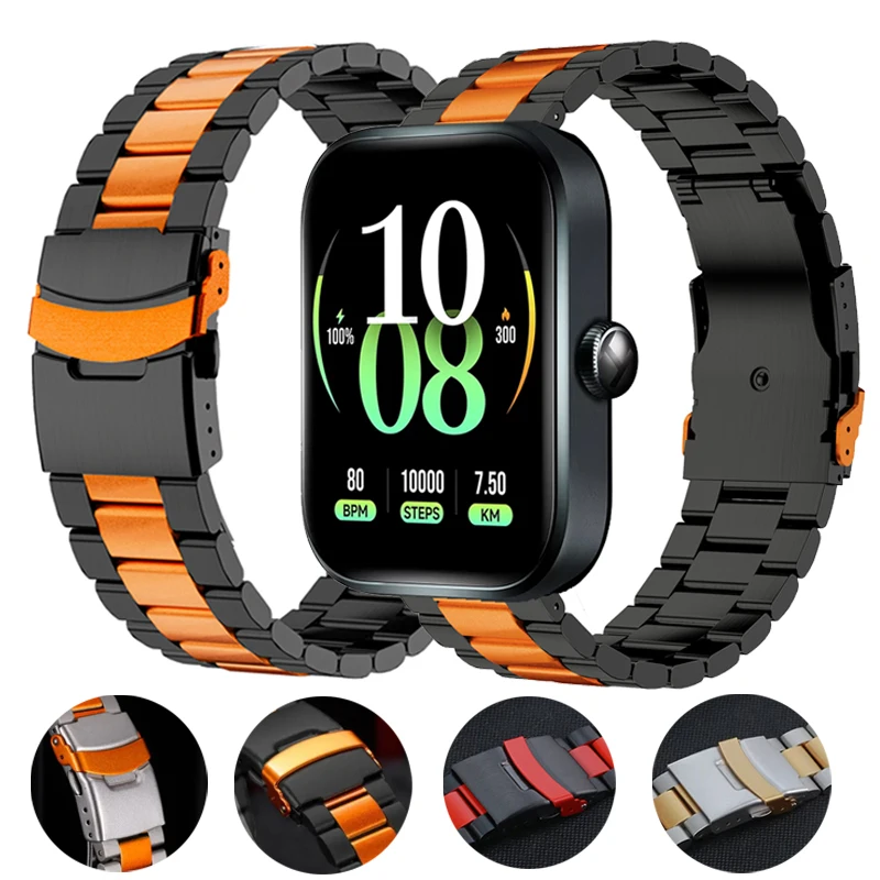 Pasek ze stali nierdzewnej 22 mm do zegarka Haylou 4/RS5 S8 R8 S6/Solar 5 Metalowa opaska do Haylou Solar Ultra/PlusRT3/GST GST Lite/LS05