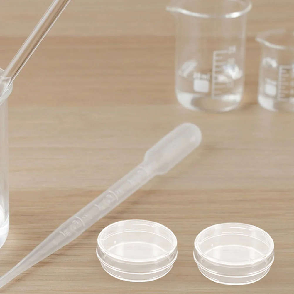 

100pcs Transparent Cell Culture Dish 35Mm Plastic Petri Dishes Smooth Surface For Microbiology Lab Use Stackable Plates For