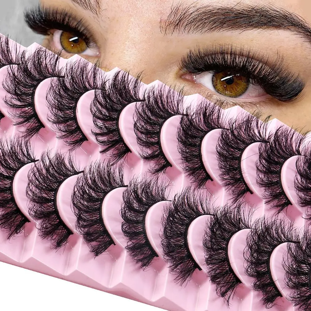 10 par DD Curl Lashes sztuczne rzęsy rosyjska objętość sztuczne rzęsy wielokrotnego użytku Super objętościowe przedłużanie 3D włosy z norek narzędzie do makijażu