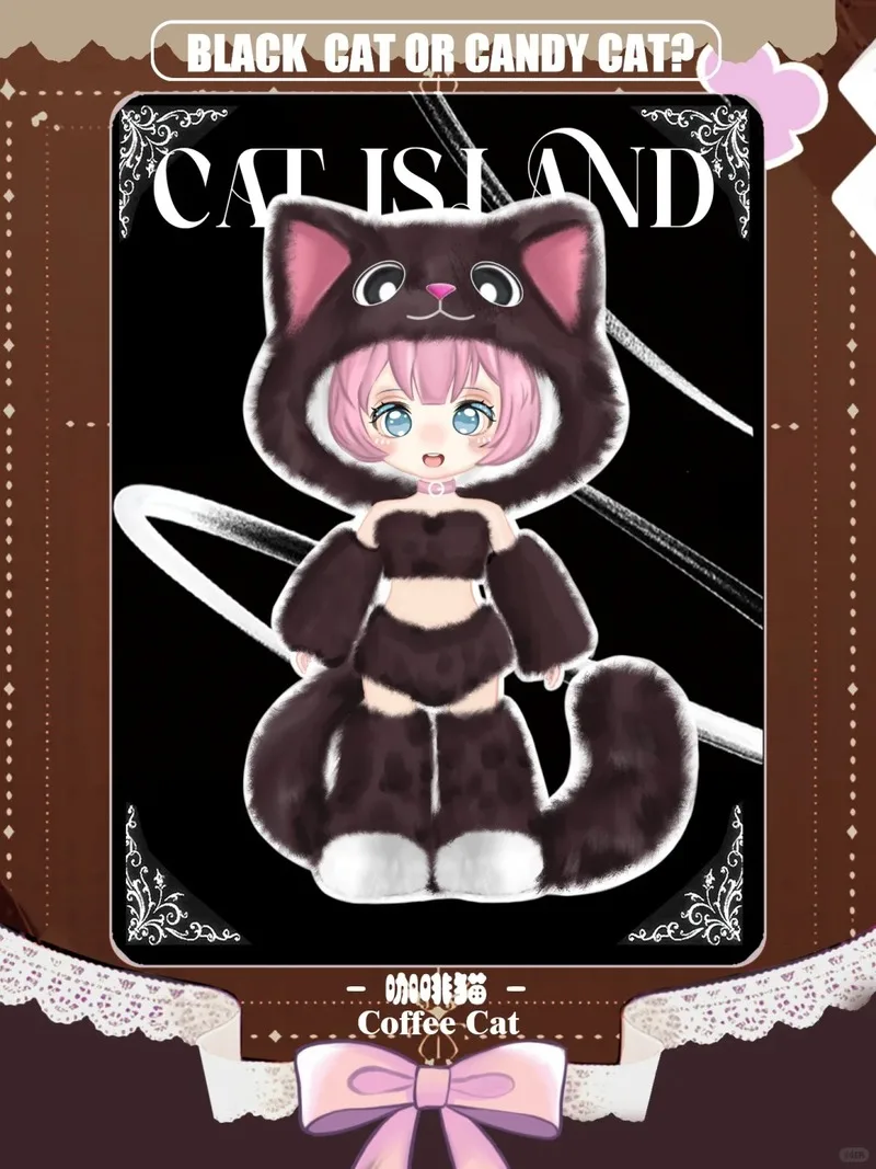 재고 있음 고양이 섬 원더랜드 BJD 랜덤박스 시리즈 데스크탑 장식품 모델 예쁜 소녀 인형 MJD 모바일 인형 어린이 장난감 선물