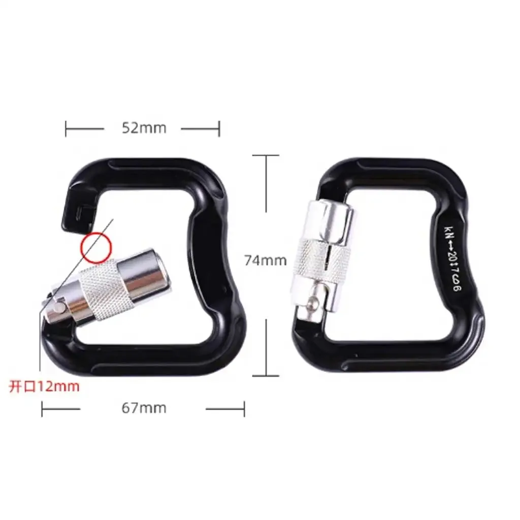 Alloy Paragliding Paraglider Carabiner Paragliding Rectangular Reserve Parachute Links Carabiners Twist Auto Locking Hook