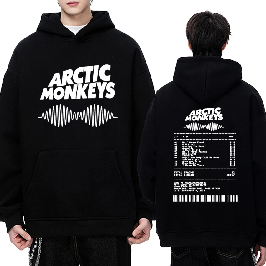 

Rock band Arctic Monkeys Vintage Album Double Sided printed Hoodie Unisex hip hop punk streetwear Men women Fleece Sweatshirt