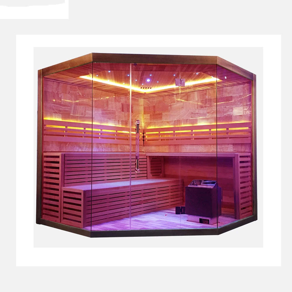 Traditional Style Indoor Wooden Infrared Dry Steam Sauna Room, Therapy Slimming Beauty, Home Spa Relaxation